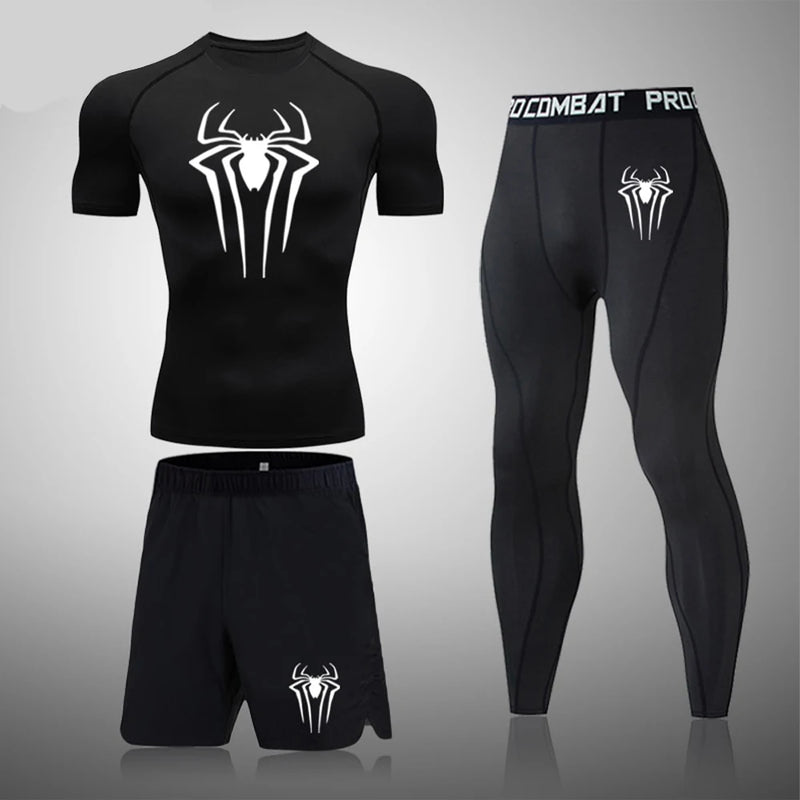 Conjunto de boxe masculino camisa de compressão