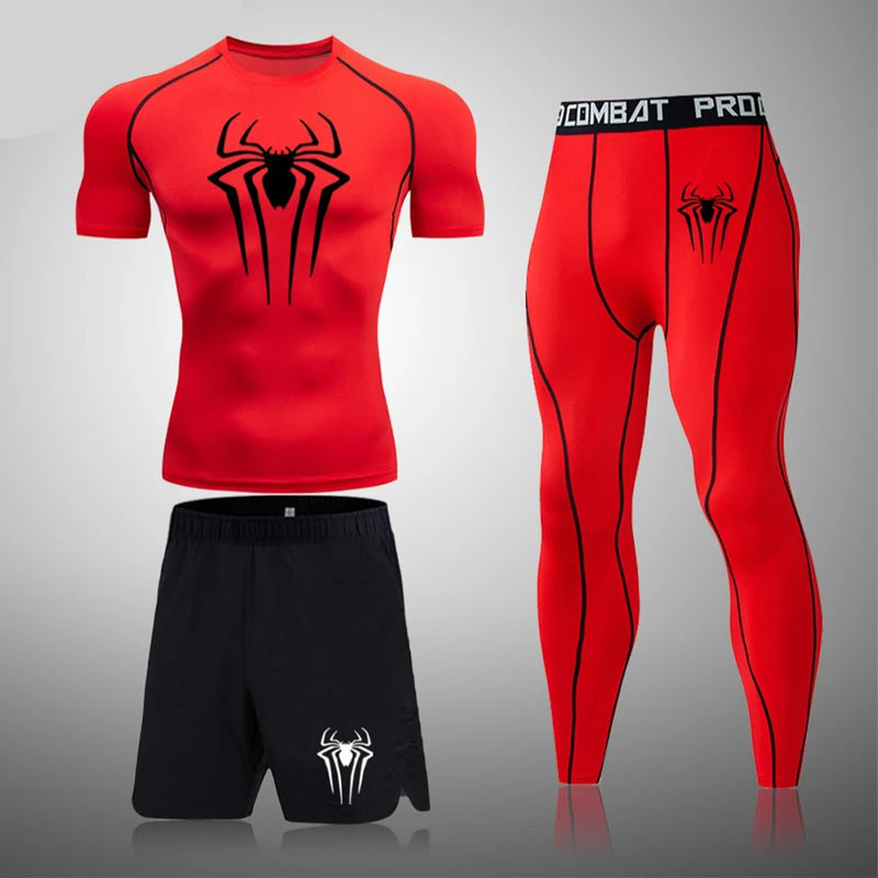 Conjunto de boxe masculino camisa de compressão