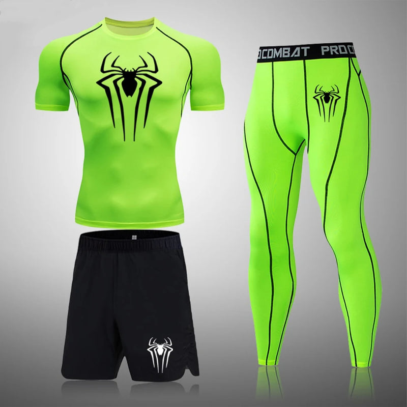 Conjunto de boxe masculino camisa de compressão