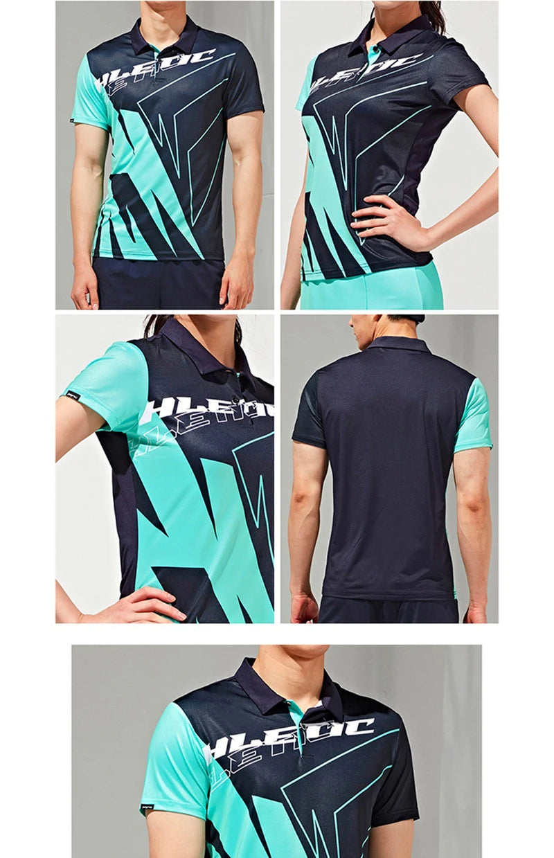 2024 South Korea's new quick-drying tennis suit women's and men's vests badminton table tennis clothes lapel summer sportswear