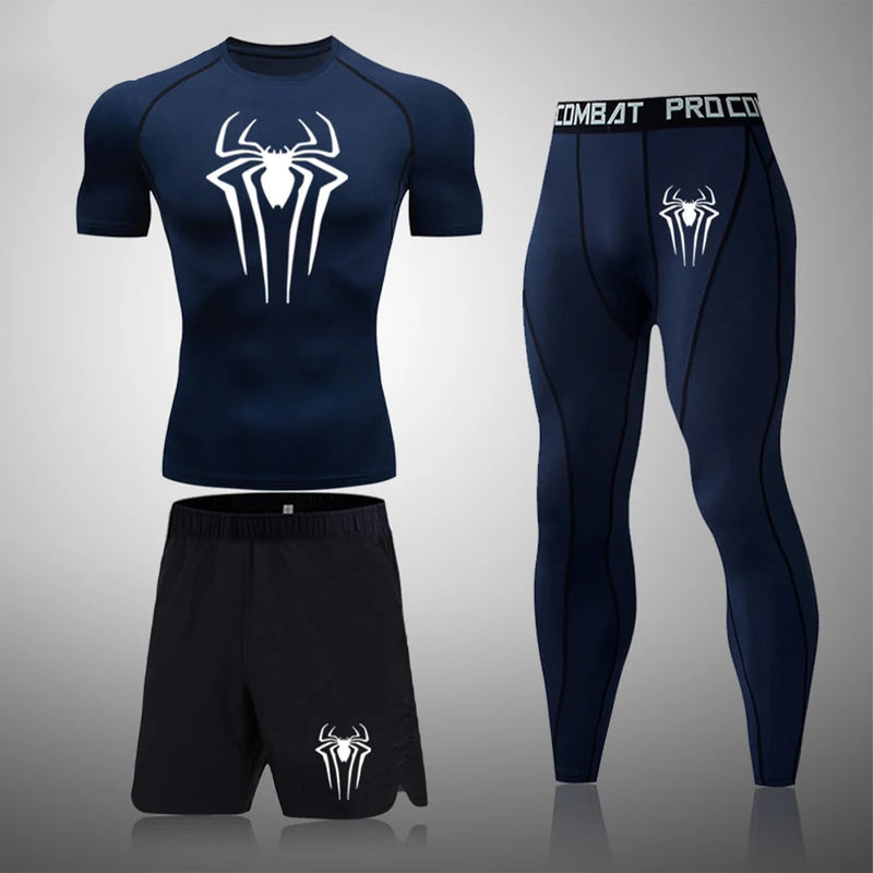 Conjunto de boxe masculino camisa de compressão