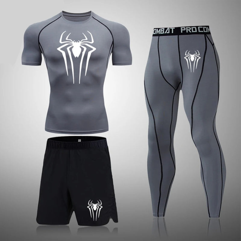 Conjunto de boxe masculino camisa de compressão