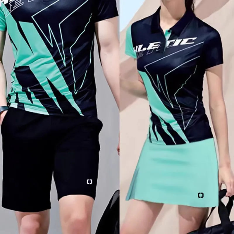 2024 South Korea's new quick-drying tennis suit women's and men's vests badminton table tennis clothes lapel summer sportswear