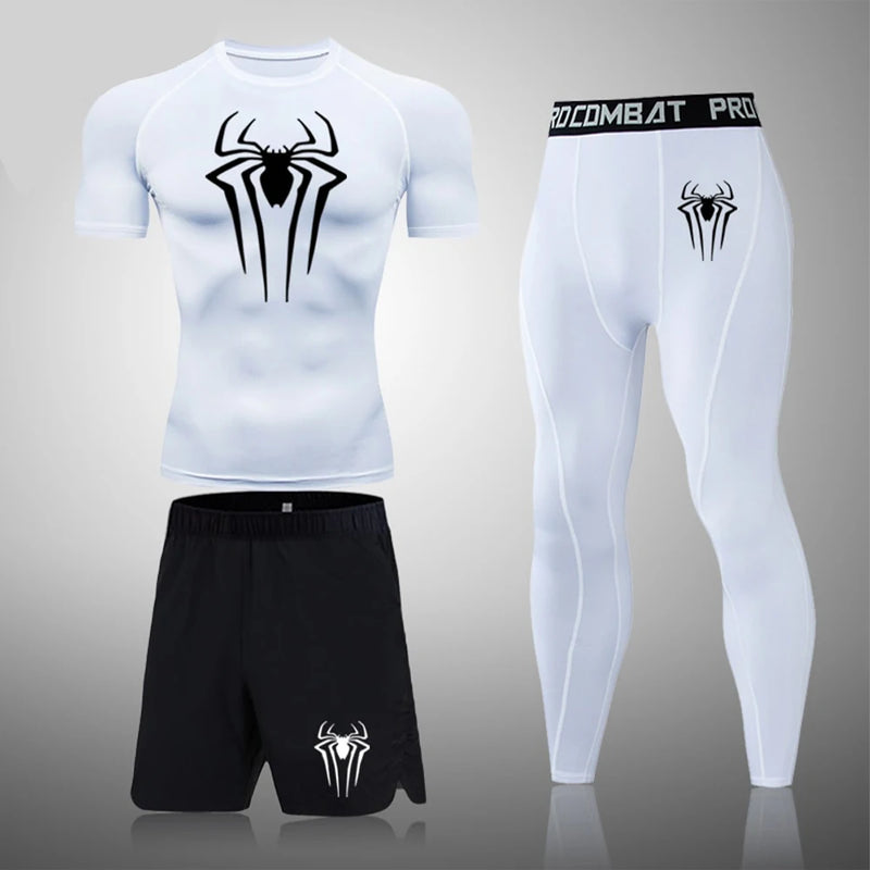 Conjunto de boxe masculino camisa de compressão